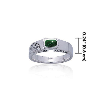 Modern Band Ring with Rectangle Gemstone TR3442 - Jewelry